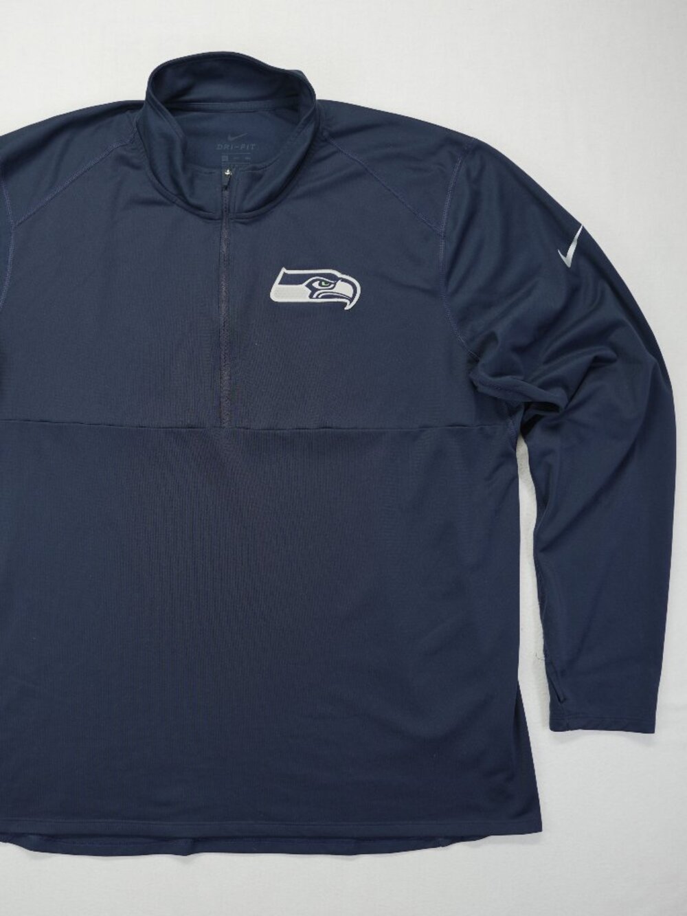 Nike‎ Seattle Seahawks Dri Fit 1/4 Zip NFL Lightweight Pullover Navy Mens sz XXL